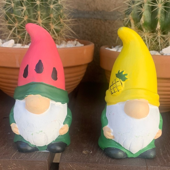 Other - Vibrant Red and Yellow Decor Accents with Fruit-Inspired Hats